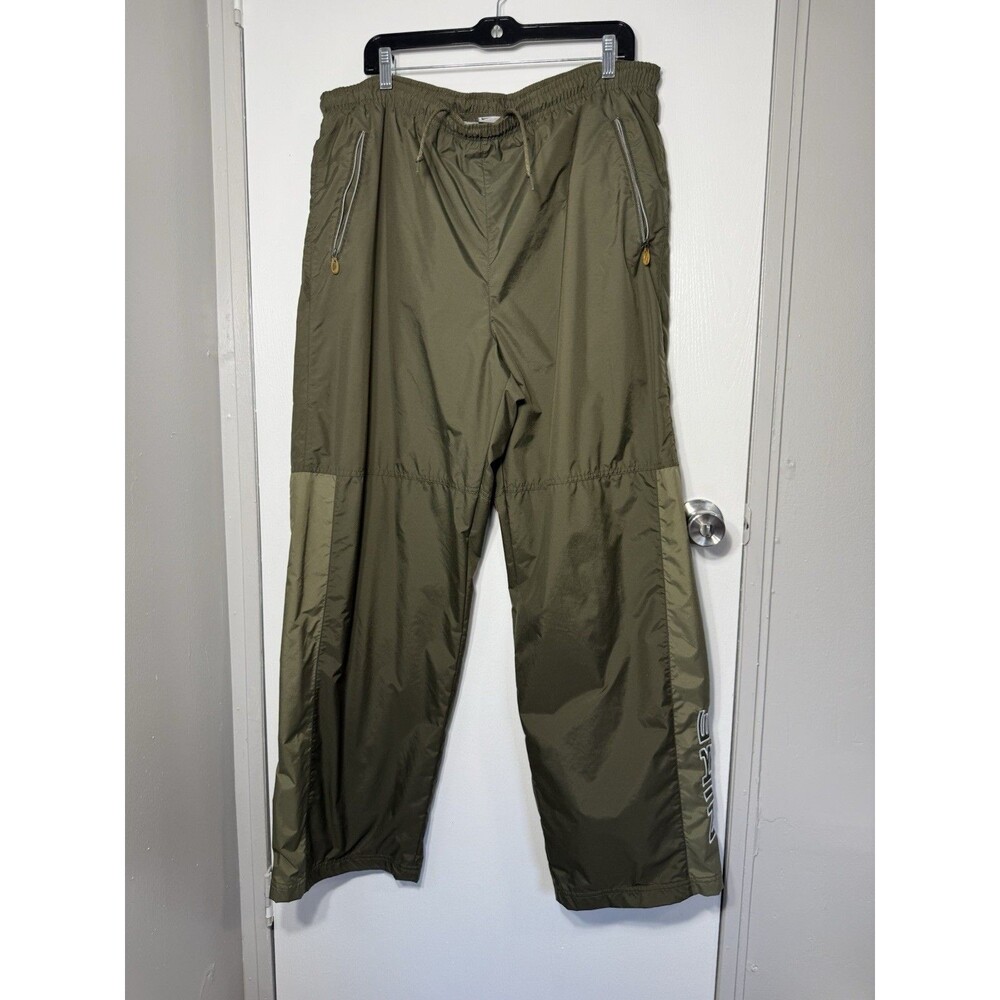 Vintage Nike Windbreaker Trackpants Men’s XL Army Green Baggy Lined Y2K 90s